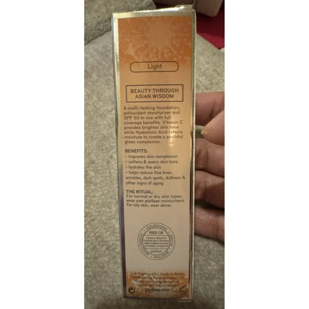 NIB PURLISSE CC Cream ☆ LIGHT ☆  SPF50 -Youth Glow- Vitamin C - FULL SIZE- 1.4oz